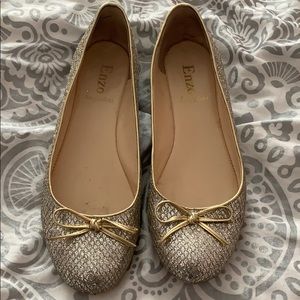 Enzo angiolini silver and gold ballet flats